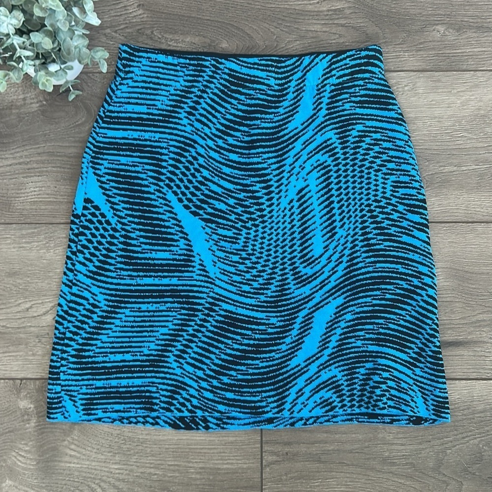 NWOT Anthropologie Aldo Martins Valencia Knit Blue/Black Skirt Size Small - Picture 6 of 7